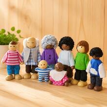 Wooden Doll Figures, 8Pcs Family Wooden Figurine Set, Party Tabletop Decor, Home Desktop Display Ornament, Decorative Statue Gift For Celebration - 8pcs Figure - View 7