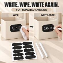 Storage Jar Label Sticker Set (20-Pack/40-Pack) With Marker; Adhesive-Free, Waterproof, Reusable Stickers; Kitchen Organizer Labels And Kitchen Containers – Erasable PVC Labels With Marker For Easy Organization, Perfect For Kitchen Storage - Multicolor - View 3