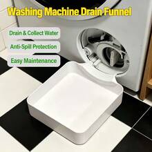 1pc Washing Machine Drain Pan, Anti-Leak Design Washing Machine Water Guide, Suitable For Washing Machine Tray, Water Collection Pan, Bottom Floor Protection, Made Of Durable Plastic Material, Suitable For Laundry Room Equipment Accessories. Bathroom Accessories Kitchen Accessories Home Accessories - One Size - View 2
