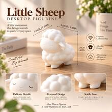 Mini White Lamb 3D Printed Figurine, Cute Animal Ornament For Desk, Counter, Car Interior Home Decor - White Lamb 3D Printed - View 3