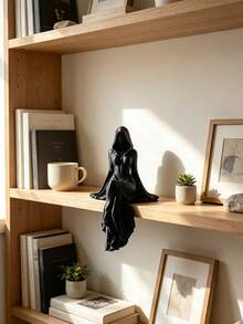 3D Printed Original Hooded Female Reaper Desktop Statue, Flowing Robe High Detail Gothic Dark Sculpture, Fantasy Collectible Display Piece For Study/Gaming Cabinet, Creative Gift For Boys/Model Enthusiasts - Grim Reaper Desktop Statue - View 2