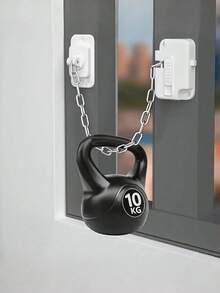 Window, Cabinet And Refrigerator Safety Chain Lock; Sliding Door Limiter; High-Rise Anti-Fall Lock; Child Safety Lock (Upgraded Version); Window Lock; Anti-Theft Anti-Pry; Child Window Lock; Drill-Free Installation - Multi-color - View 1