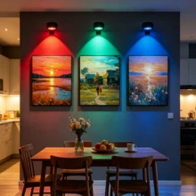 1/3pcs RGB Wireless Magnetic Drawing Lamp, 13 Color Modes And 2 RGB Dynamic Modes, Remote Control Dimming Atmosphere Lamp, Magnetic Battery Wall Lamp, With Timer Function, Bedroom Gallery Decorative Wall Lamp (Batteries Not Included) - Multicolor - View 9