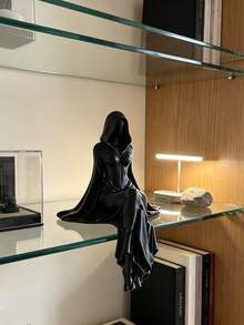 3D Printed Original Hooded Female Reaper Desktop Statue, Flowing Robe High Detail Gothic Dark Sculpture, Fantasy Collectible Display Piece For Study/Gaming Cabinet, Creative Gift For Boys/Model Enthusiasts - Grim Reaper Desktop Statue - View 7