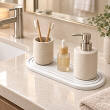 1/2pcs Natural Diatomaceous Earth Quick-Drying Sink Tray With Absorbent Stone Pad - Suitable For Kitchen Countertop, Bathroom Vanity Storage, Faucet Mat, Soap Dish And Coaster, Sink Basin Dedicated Moisture-Absorbing And Moisture-Wicking Diatomaceous Stone Technology - 20cm X 10cm - View 3