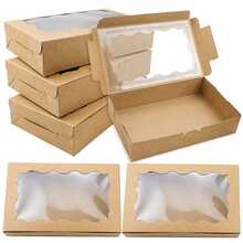 40/20/10/1pc Hard Paper Gift Storage Box With Transparent Window, Thickened Sturdy Structure, Reusable For Long-Term Use, Suitable For Birthday Party, Theme Party And Holiday Gift Packaging - Brown - View 5