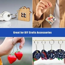 20pcs Keyring With Chain Small Rings, Handmade DIY Set, 1 Inch Split Rings, Open Jump Rings Suitable For DIY Crafts And Jewelry Making, Jewelry Making, Suitable For Crafters (10 Keychains + 10 Small Rings) - Aperture Chain Small Link - View 4