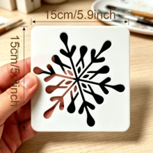 8 قطع من قوالب رسمة الثلج لعيد الميلاد، 3.94x3.94 بوصة، مجموعة من قوالب رسمة الثلج المتنوعة، قوالب DIY قابلة لإعادة الاستخدام، يمكن تطبيقها على الجدران والأبواب والنوافذ الزجاجية والأقمشة والبطاقات، ديكور المنزل لعطلة الشتاء - ندفة ثلج 8 قطع - مشاهدة 2
