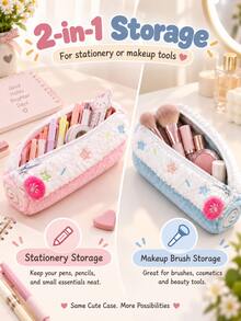 Cute Plush Pencil Case, Large Capacity Japanese Scroll Zipper Pencil Pouch, Soft Fluffy Stationery Storage Bag, Suitable For Pens, Markers, Makeup Brushes, Perfect For School, Office And Travel - Multicolor - View 6
