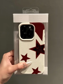 1件 白色黑色紅色五角星個性化 TPU 防摔全包手機殼，適用於 Apple 18 17 16 15 14 13 12 11 Pro Max 保護殼，兼容 系列 - 彩色 - 查看 4