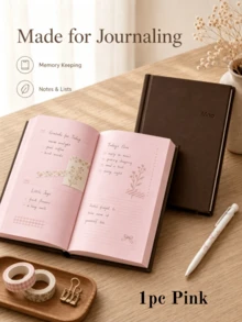 1 Strawberry Chocolate A6 Notebook, Minimalist Pure Pink Diary, Pocket Diary, Suitable For Daily Recording And Plan Management - Multiple Styles - View 5