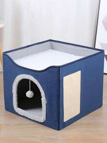 Foldable Double-Layer Cat & Dog Bed 2-In-1 Scratching Pad Mattress, Reversible, All-Season, Removable & Washable, Suitable For Small To Medium Pets - one-size - View 12