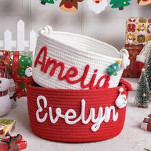 Personalized Christmas Gift Basket, Christmas Party Gift Basket, Holiday Decoration Gift, Christmas Decoration Basket, Christmas Gift - Multicolor - View 7