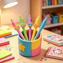 8/16pcs Multi-Color Comic Burst Word Ballpoint Pens (8pcs/16pcs), Fun BOOM POW Designs, Smooth Writing, Creative Stationery For School & Office - Multi-color - View 7