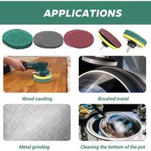 17pcs Car Cleaning & Polishing Set, 3-Inch (75mm) Scouring Pad, Wool Pad, Wavy & Flat Sponge Pads, Hook & Loop Backing And Drill Adapter, Suitable For Waxing, Polishing, Scratch Removal, Applicable To Car Paint, Wheels, Glass, Metal And Various Surfaces - 17pcs - View 5