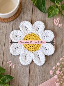 Tatakan Gelas Berbentuk Bunga Daisy Lucu 1 Buah, Alas Cangkir Meja dengan Desain Bunga yang Menggemaskan, Dekorasi Meja Rumah Musim Gugur yang Nyaman, Hadiah Liburan Thanksgiving Natal yang Sempurna untuk Wanita dan Anak Perempuan, Aksesori Dekorasi Meja Dapur, Meja Kopi, dan Meja Kerja yang Bergaya - MultiWarna - View 5