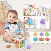 Mainan Bayi Montessori 5-in-1 untuk Usia 6-6-12 Bulan, Hadiah Pembelajaran Bayi - MultiWarna - View 4