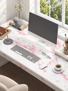 1 Roll Pink Marble Pattern Contact Paper, Glossy Peel And Stick Wallpaper, Waterproof And Oil-Resistant Self-Adhesive Vinyl Film, Suitable For Countertops, Kitchen Cabinets, Desks, Table Tops, Removable Rental Apartment And College Dorm Essentials - Multiple Styles and Colors - View 7