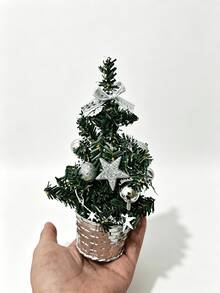 1pc Mini Artificial Christmas Tree, Multiple Styles Desktop Christmas Decoration With Bows, Pinecones And Flower Balls Decor, Small Tabletop Pine Tree Suitable For Indoor Home Window Sill Yard Outdoor Landscape, Christmas Party Table Decoration, Perfect Christmas Holiday Gift Item - Multicolor - View 11