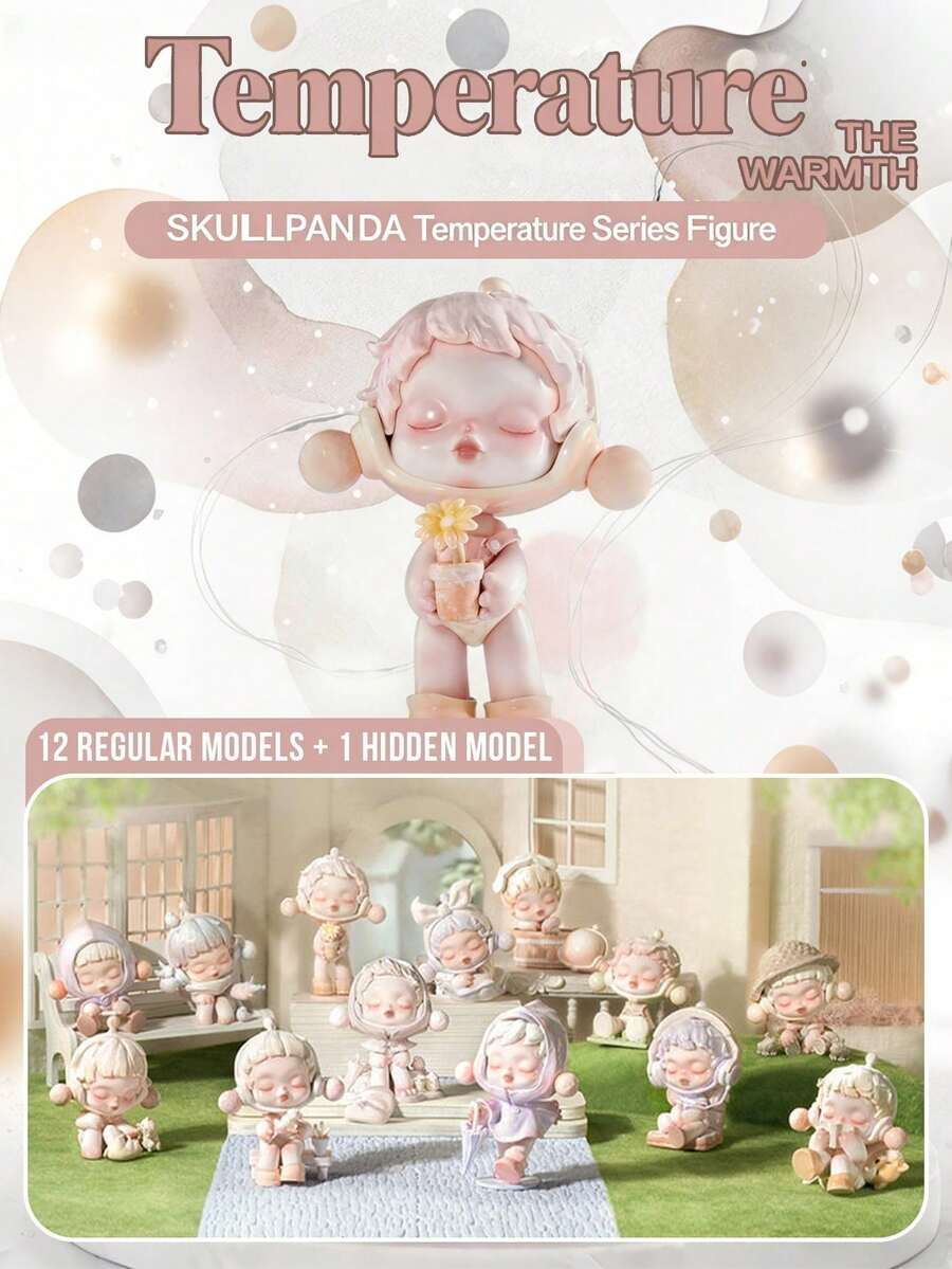 SKULLPANDA Temperature Series Blind Box Collectibles (12 Regular Designs + 1 Hidden Version), Warm And Comfortable Daily Theme Art Figurines, Toy Blind Box Collection, Halloween, Christmas Desktop Decoration Ornaments