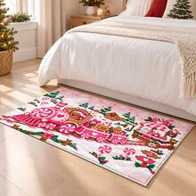 1 buah Karpet Area Natal Motif Kotak Surat Santa Warna Pink, Dekorasi Lantai Musiman Bertema Hadiah, Cocok untuk Kamar Bayi, Kamar Anak, Kamar Tidur, dan Dekorasi Rumah Liburan - MultiWarna - View 11