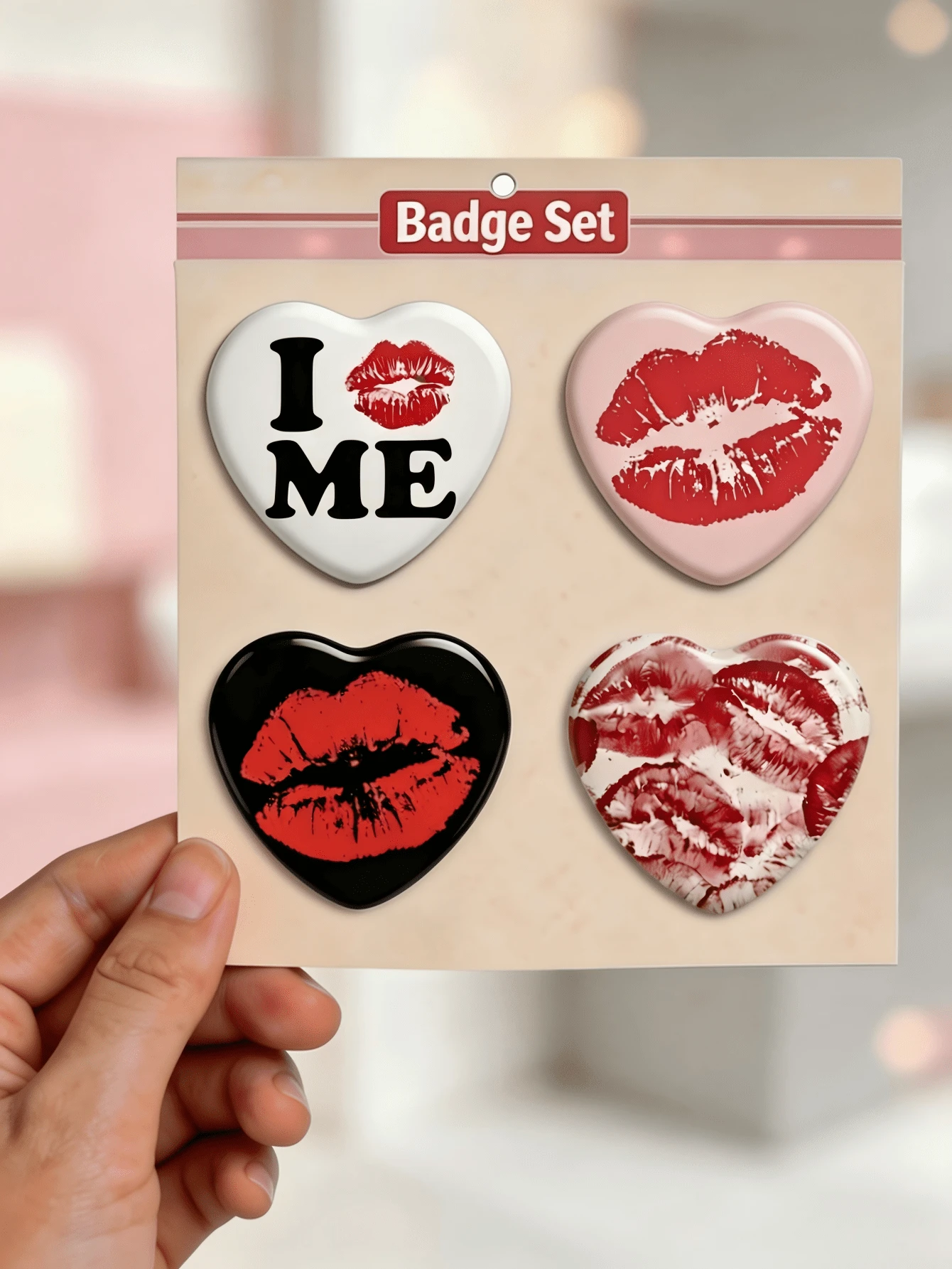 Cute Heart Pattern Brooch Badge, Metal Lapel Pin, Decorative Accessory For Backpack, Clothing, Hat, Best Gift For Friends, Birthday Gift,Halloween - Heart-shaped - View 1