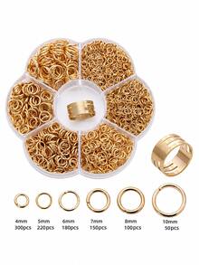Set Pengait Lobster Ring Multi Ukuran dengan Kotak Penyimpanan Berbentuk Bunga, Cocok untuk Membuat Kalung, Gelang, dan Perhiasan Buatan Tangan Sendiri - J74-D - View 7