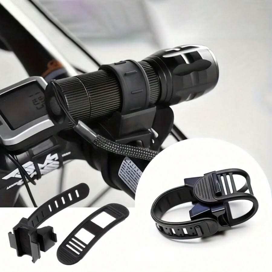 2pcs 360° Rotatable Bicycle Flashlight Mounts - LED Flashlight Holder, Adjustable Bike Light Clip, Bicycle Accessories, For Handlebar Lighting, Fits Handlebars, Suitable For Night Riding, Outdoor Cycling, Mountain And Road Bikes, Ideal For Cycling Enthusiasts, Bicycle Accessories And Cycling Gear, Universal Bicycle Flashlight Clip, Convenient For Night Commuting And Cycling Adventures - Multicolor - View 1