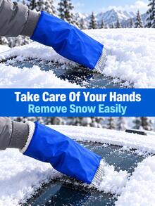 1Pc Winter Car Ice Scraper Glove – Soft Lined Snow Removal Mitten With Built-In Scraper, Portable Tool For Windshield, Window & Roof De-Icing, Easy To Use - A - View 7