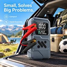 Car Emergency Jump Starter Power Supply, Portable All-In-One Car Air Pump, High-Pressure Air Pump, Jump Starter, And Blower Compressor All-In-One,1500mAh*4 - Wireless - View 4