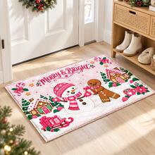 1pc Pink Candy Train Christmas Floor Mat, Fantasy Holiday Room Decor, Suitable For Kids Room, Game Room, Living Room And Christmas Party - Multicolor - View 9