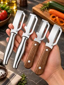 Multifunctional Vegetable Peeler 2026 Upgraded Model 2.5mm Stainless Steel Peeler With Onion Shredder And Bottle Opener, Suitable For Kitchen, Camping And Travel - Multicolor - View 2