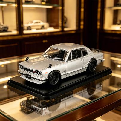 heimanba Modello in lega 1:24 di coupé classica giapponese retrò, età 14+, replica statica in metallo pressofuso con base espositiva, regalo decorativo da collezione per appassionati di auto d'epoca