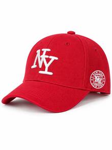 1pc Women's New York Letter Embroidered Baseball Cap, Fashion Casual Hat For Spring/Autumn Travel, Beach, Vacation - Multicolor - View 3