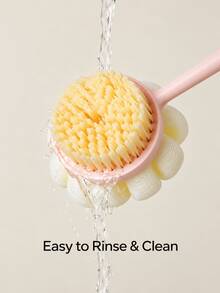 1pc Long Handle Back Scrubbing Brush, Double-Sided Body Brush With Soft Bristles And Foaming Sponge Bath Ball, Exfoliating Back Cleaning Brush With Hanging Hole, Suitable For Hard-To-Reach Back, Bathtub, Shower, Essential For College Dorm Bathing - Multiple Styles and Colors - View 9