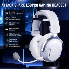 ATTACK SHARK L30Pro Wireless Gaming Headset, Supports 2.4GHz/Bluetooth/Wired Connection, Detachable Microphone, 7.1 Surround Sound, Ultra-Low Latency, Compatible With PC/PS/Xbox/Switch, Long Battery Life - View 2