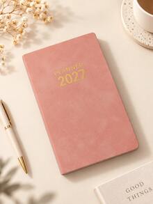 1PC 2027 Retro Marble Cover Planner, A6 Portable Size Design Student Notebook, Back-To-School Essential Stationery, Study Note Register - Multicolor - View 11
