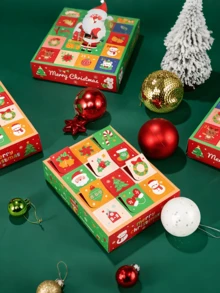 24pcs/Christmas 24-Day Advent Calendar Fun Hole-Punch Box, Cartoon Gift Box For Lucky Draw, Countdown Calendar Prize Packaging Box. Perfect Christmas Gift For Gifting, Festive Party Atmosphere Prop. DIY Surprise & Punishment Activities Available - Multicolor - View 5