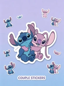50pcs Disney Stitch Multi-Color Cartoon Pattern Stickers, Self-Adhesive Asymmetrical Shape Stickers, Suitable For Scrapbooks And Notebooks - Ideal Christmas Gift - Multicolor - View 3