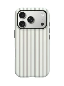 Minimalist Light Khaki Striped Phone Case, Full Coverage Design, Bohemian Style, Compatible With IPhone 17, 17 Pro, 16 Pro Max, 15 Pro, 13, 11, 12, XS, 8 Plus And 7, 2-In-1 Design, Striped Phone Case, Phone Protective Cover, Convenient Protective Sleeve, Phone Accessories, Phone Decorations, Phone Strap, Mother's Gift - Multicolor - View 2