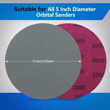 70pcs 5-Inch Wet/Dry Sandpaper Set, Hook & Loop 400-3000 Grit Multi-Purpose Sanding Discs, Tool Accessories For Sanders, Grinders And Polishers, Suitable For Metal, Wood, Plastic, Car Paint Polishing And Heavy-Duty Sanding - Black - View 3