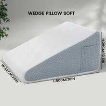 Triangle Wedge Pillow, High-Density Foam Bed Support Cushion, Ergonomic Pillow For Sleeping, Reading & Relaxing, Bedroom & Sofa Use - 1PC Triangular Pillow - Light Gray - Without Small Pillow - View 3