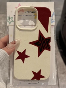 1件 白色黑色紅色五角星個性化 TPU 防摔全包手機殼，適用於 Apple 18 17 16 15 14 13 12 11 Pro Max 保護殼，兼容 系列 - 彩色 - 查看 3