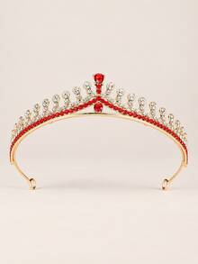 1PC Kids Pink Crown Rhinestone Hair Accessory, Simple Court-Style Princess Hairpiece For Weddings, Flower Girls, Birthday Parties, And Holiday Gifts - Multicolor - View 6