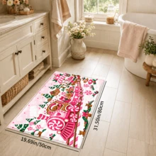 1 buah Karpet Area Natal Motif Kotak Surat Santa Warna Pink, Dekorasi Lantai Musiman Bertema Hadiah, Cocok untuk Kamar Bayi, Kamar Anak, Kamar Tidur, dan Dekorasi Rumah Liburan - MultiWarna - View 16