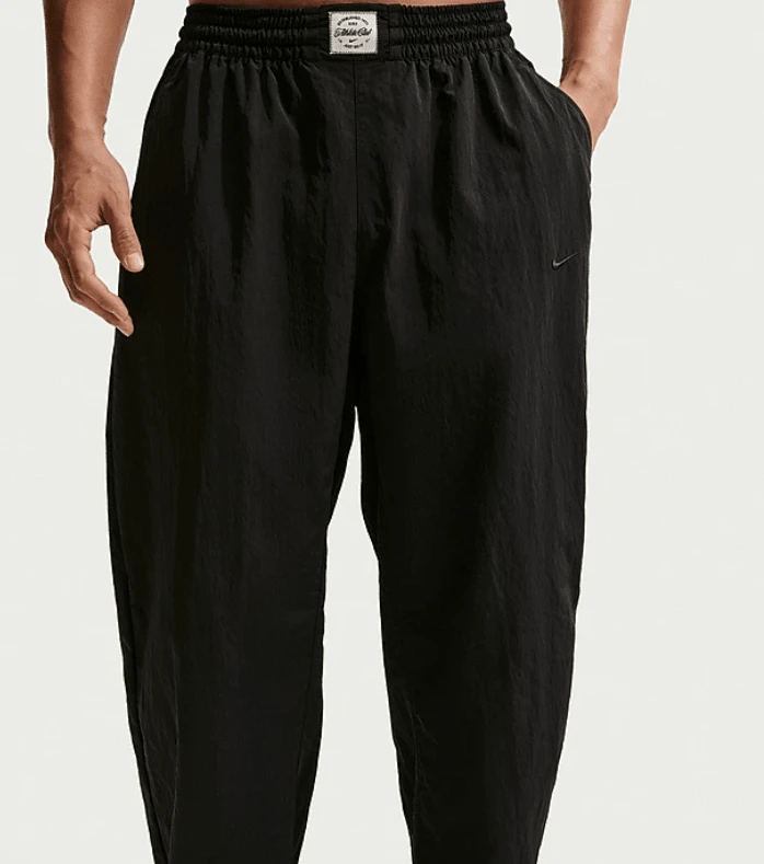 Nike NAC Solid Color Elastic Waist Loose Fit Sports Casual Pants Men's Black - Black - View 1