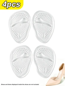 2/4PCS High Heel Silicone Front Foot Pads, New Invisible Breathable Sweat-Absorbing Non-Tiring Shoe Inserts, Self-Adhesive Thickened Half-Size Pads - Clear - View 8