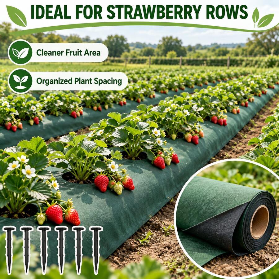 Barrier Landscape Fabric, Heavy Duty Ground Cover Mat, Permeable Control Fabric, Suitable For Flower Beds, Patios, Lawns, Gardens, Orchards, Irrigation Areas, Strawberry/Tomato Vegetable Beds
