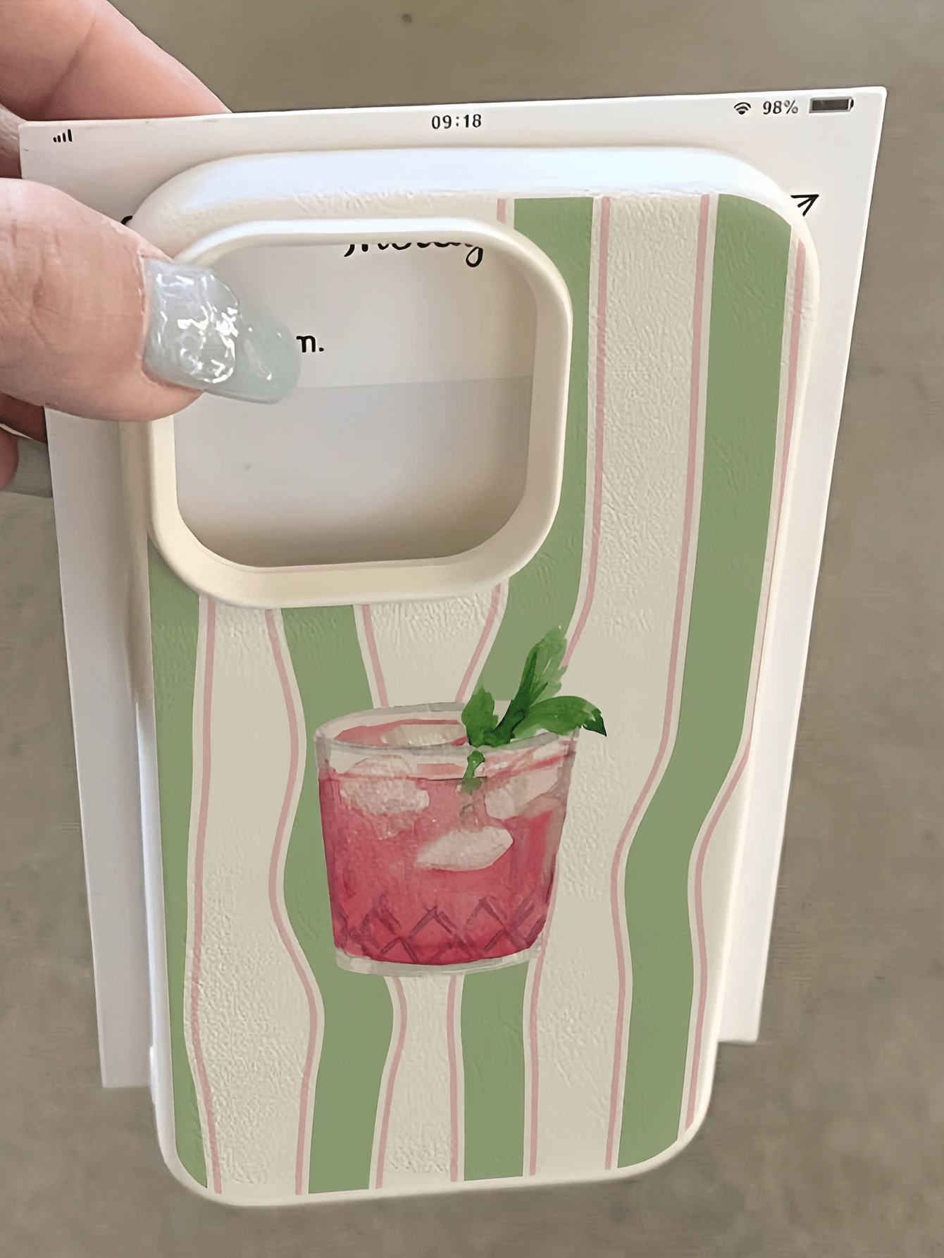 1件 白色波浪條紋飲品設計極簡全包覆 TPU 防震手機殼，適用於 Apple 18 17 16 15 14 13 12 11 Pro Max Air 及系列 - 彩色 - 查看 1