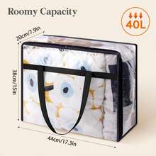 4pcs Transparent Storage Bags, 40L Plastic Clothing Storage Bags - Multicolor - View 2